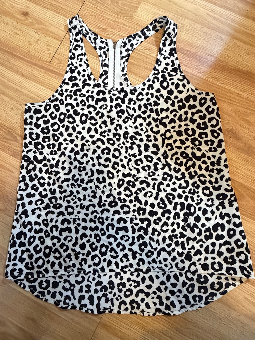 Ambiance Black & White Leopard Zip Tank - Picture 3 of 5